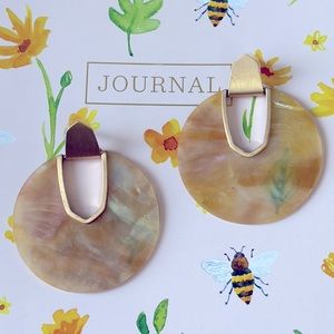 Kendra Scott Diane Gold Mother Of Pearl Statement Earrings